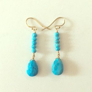 Handmade Turquoise Beaded Earrings